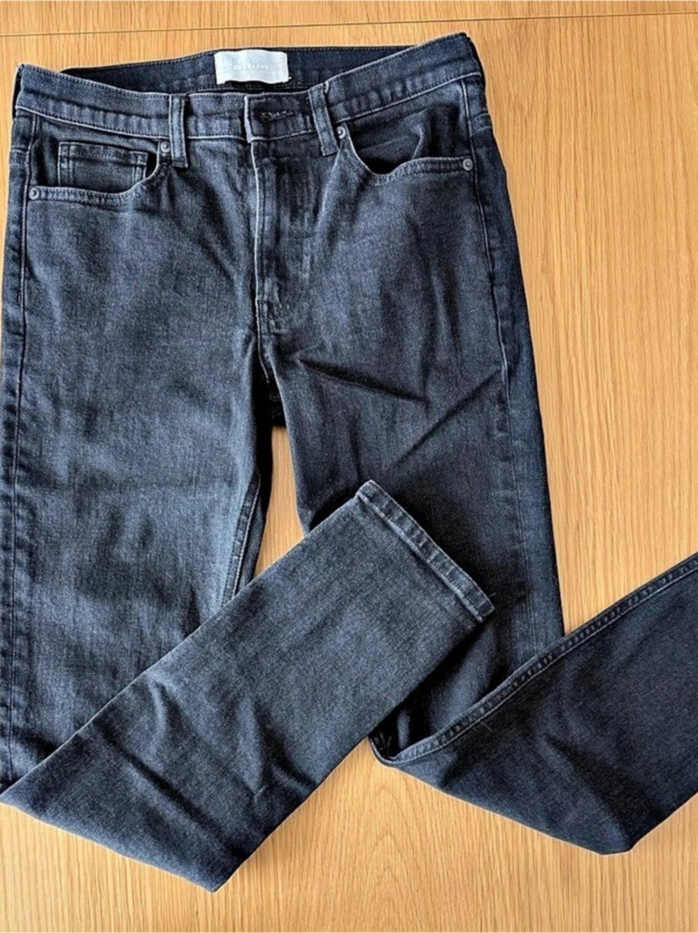 EVERLANE 4-Way Stretch Organic Jean Skinny Jeans Black 31x32